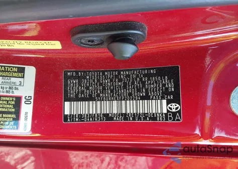 2015 Toyota Corolla Le из США, поврежденный, VIN 5YFBURHEXFP202294